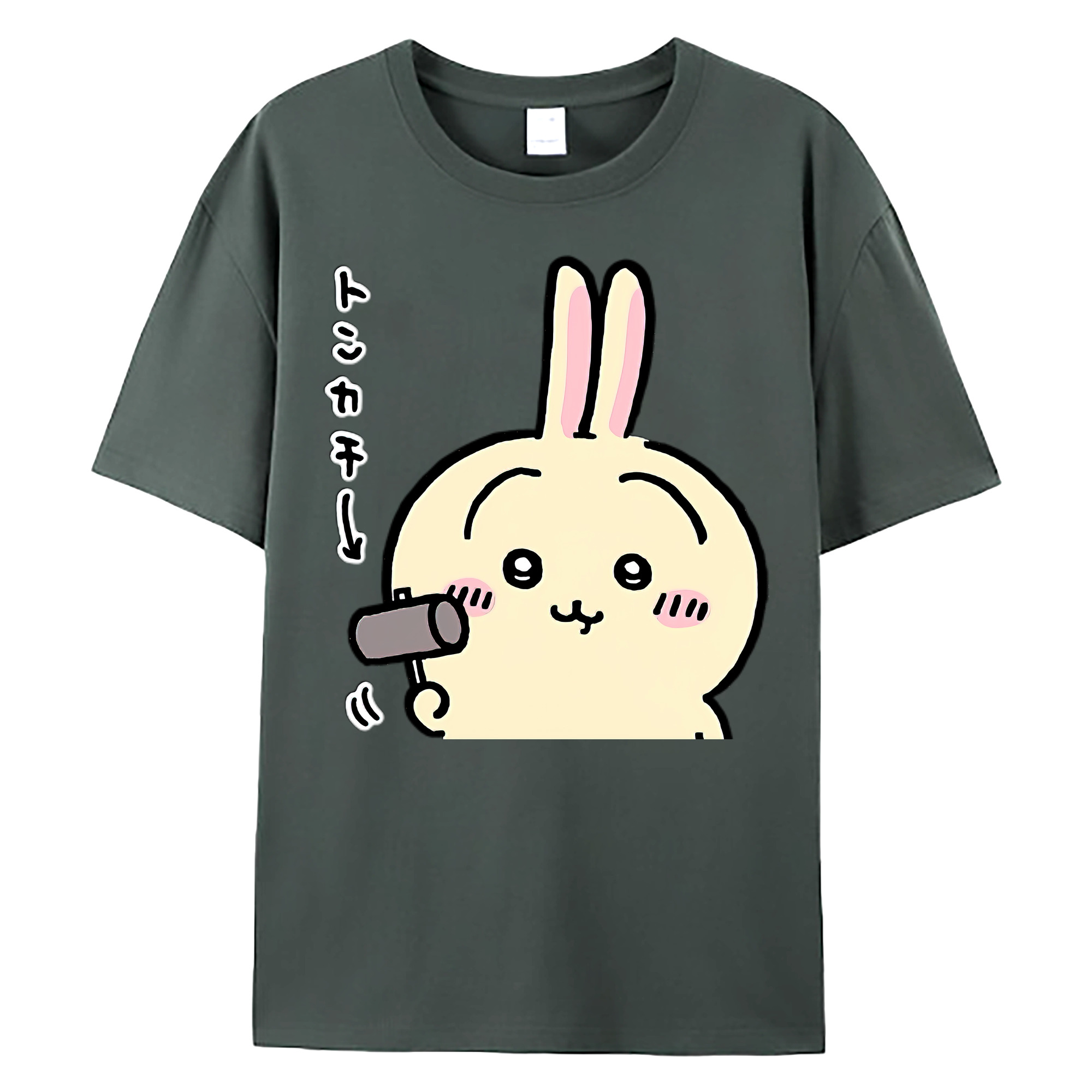 （画像用） ちいかわ うさぎ Chii-kawa usagi 綿100％ メンズ半袖Tシャツ｜肌触りやわらか＆通気性
